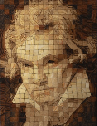Ludwig van Beethoven - Portrait in Wood Pixels
